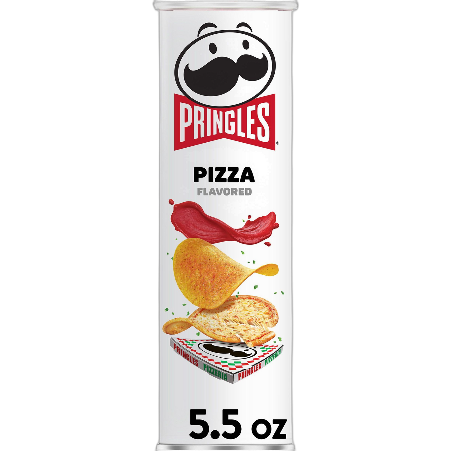 Pringles Potato Crisps Chips, Lunch Snacks, On-The-Go Snacks, Pizza, 5.5oz Can (1 Can)