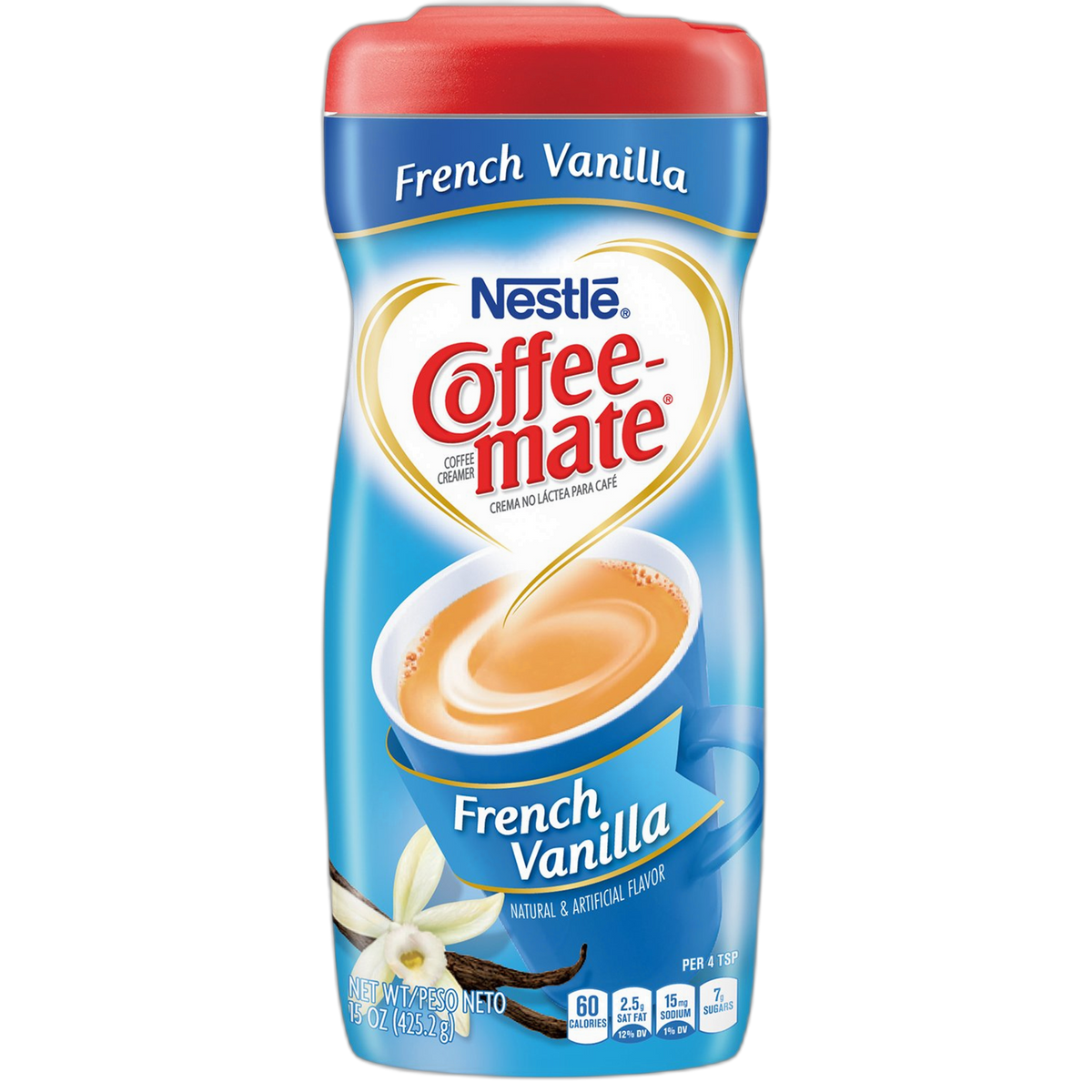 COFFEE-MATE French Vanilla Sugar Free Powder Coffee Creamer 10.2 oz. Canister (Pack of 3)