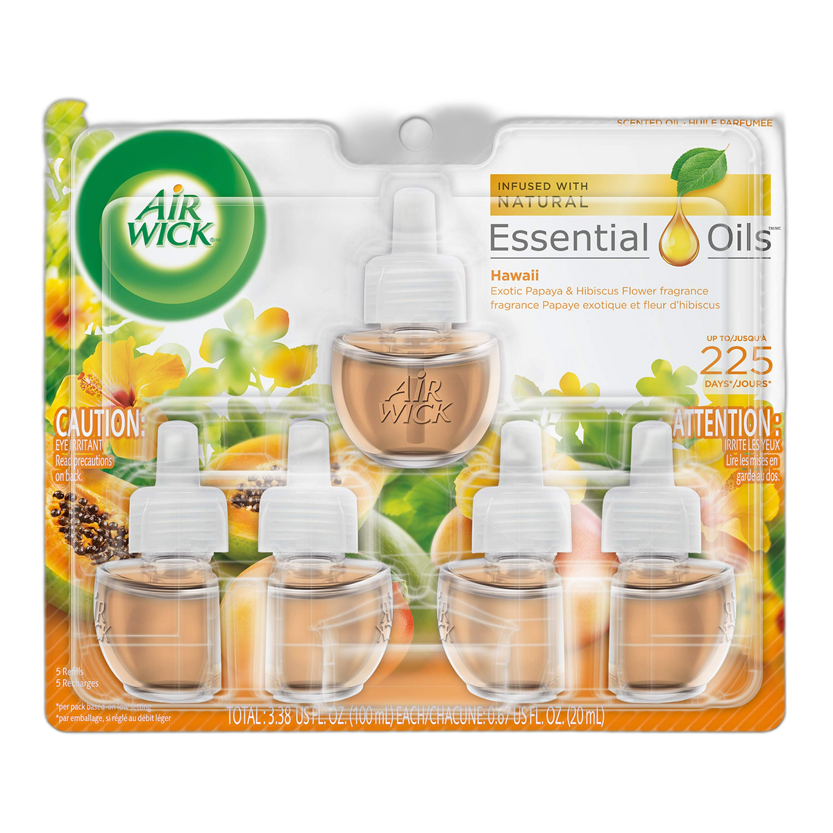 Air Wick Scented Oil Refill, Hawaii Exotic Papaya & Hibiscus Flower, 5 refills (Pack of 2)