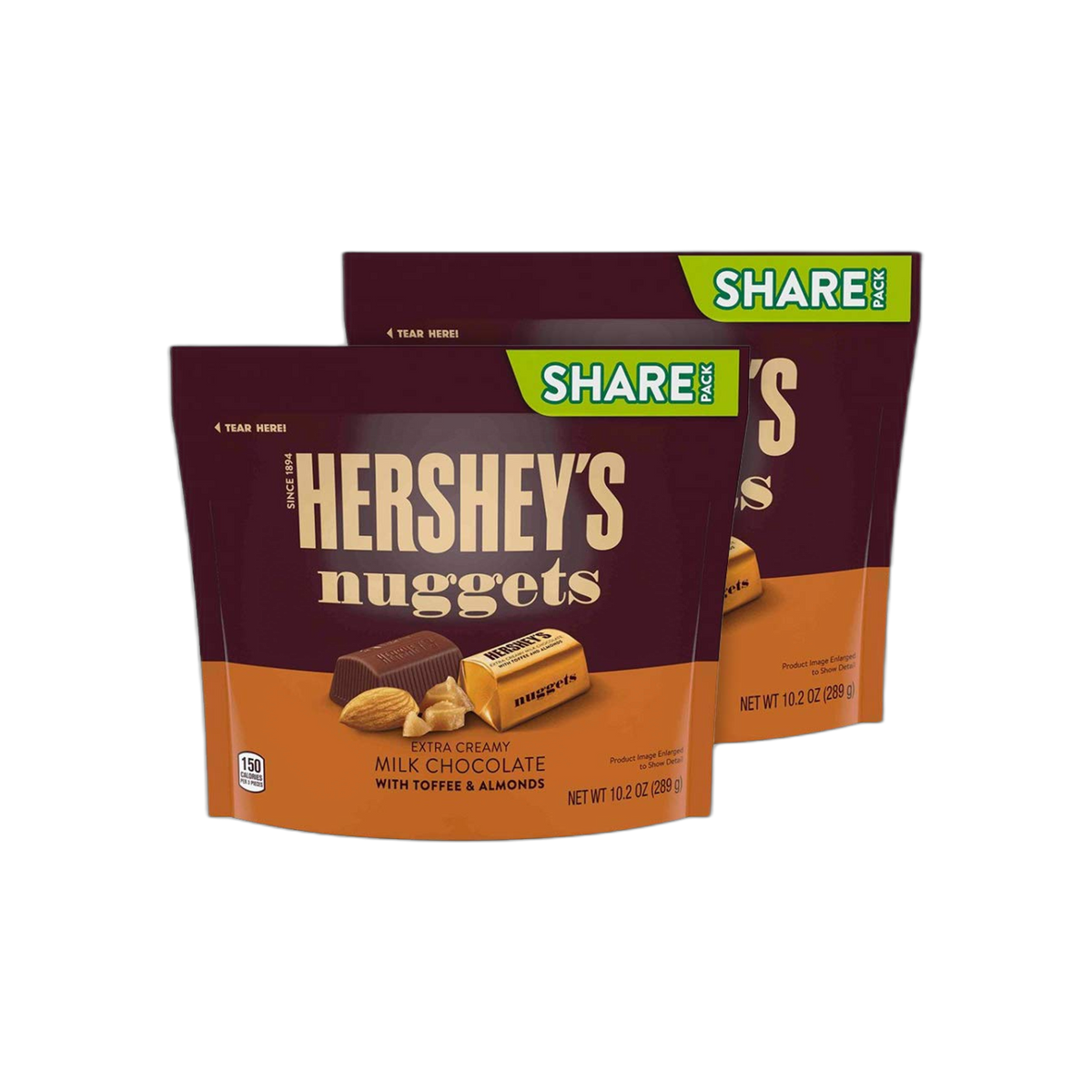 Hershey's Nuggets Milk Chocolate w/ Toffee and Almonds (Pack of 2)