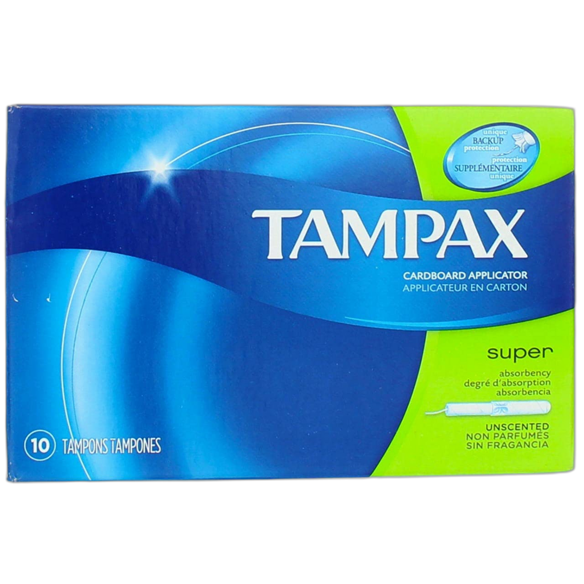 Tampax Flushable Super Tampons - 10 ct, Pack of 2