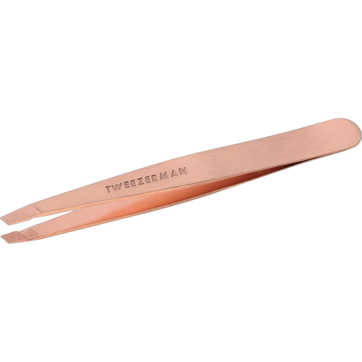 Tweezerman Stainless Steel Slant Tweezer - Eyebrow Tweezers for Women and Men (Rose Gold)