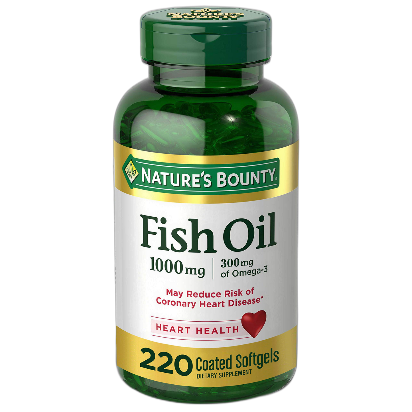 Nature's Bounty Fish Oil 1000 mg Coated Softgels, 220 Count