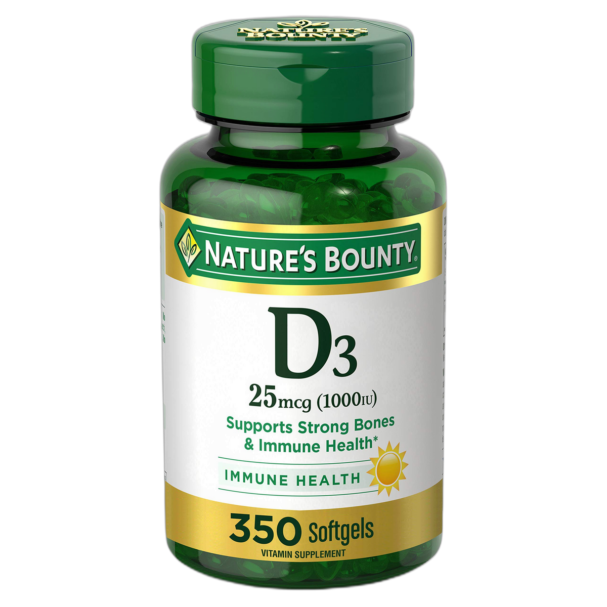 Nature's Bounty Vitamin D3 1000 IU Softgels, 350 Count