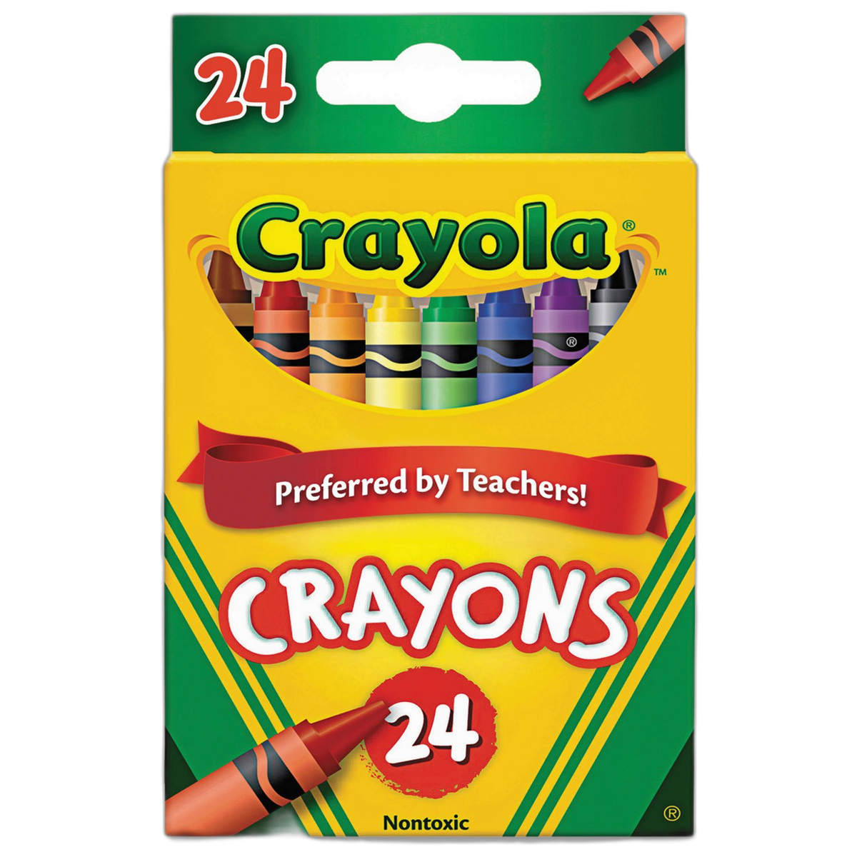 Crayola 523024 Classic Color Crayons, Peggable Retail Pack, 24 Colors