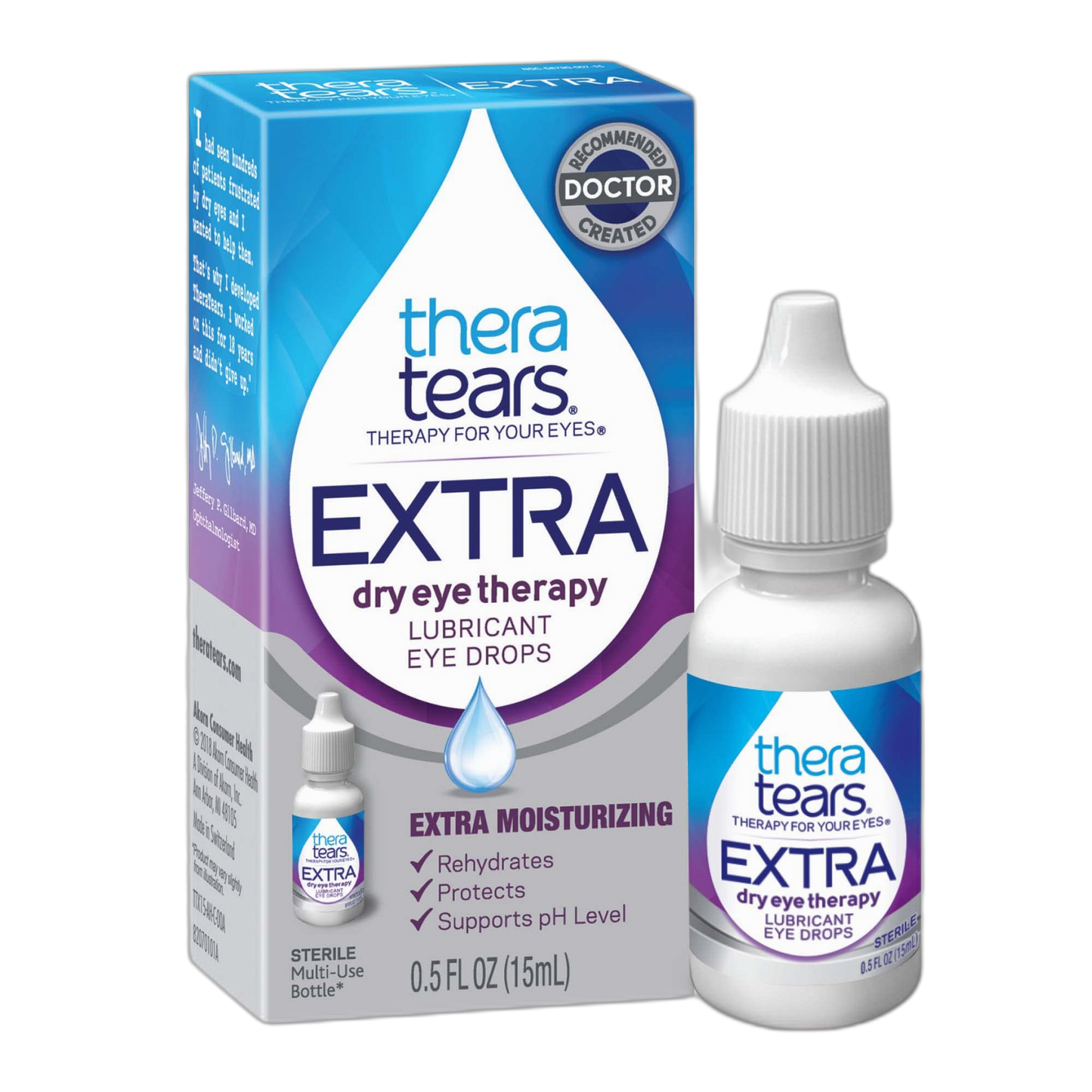TheraTears Extra Dry Eye Therapy Lubricating Eye Drops for Dry Eyes, 0.5 Fl Oz
