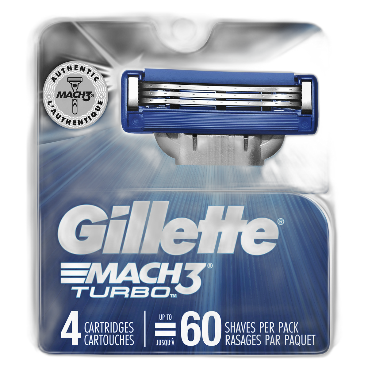 Gillette Mach3 Turbo Cartridges, 4 Count