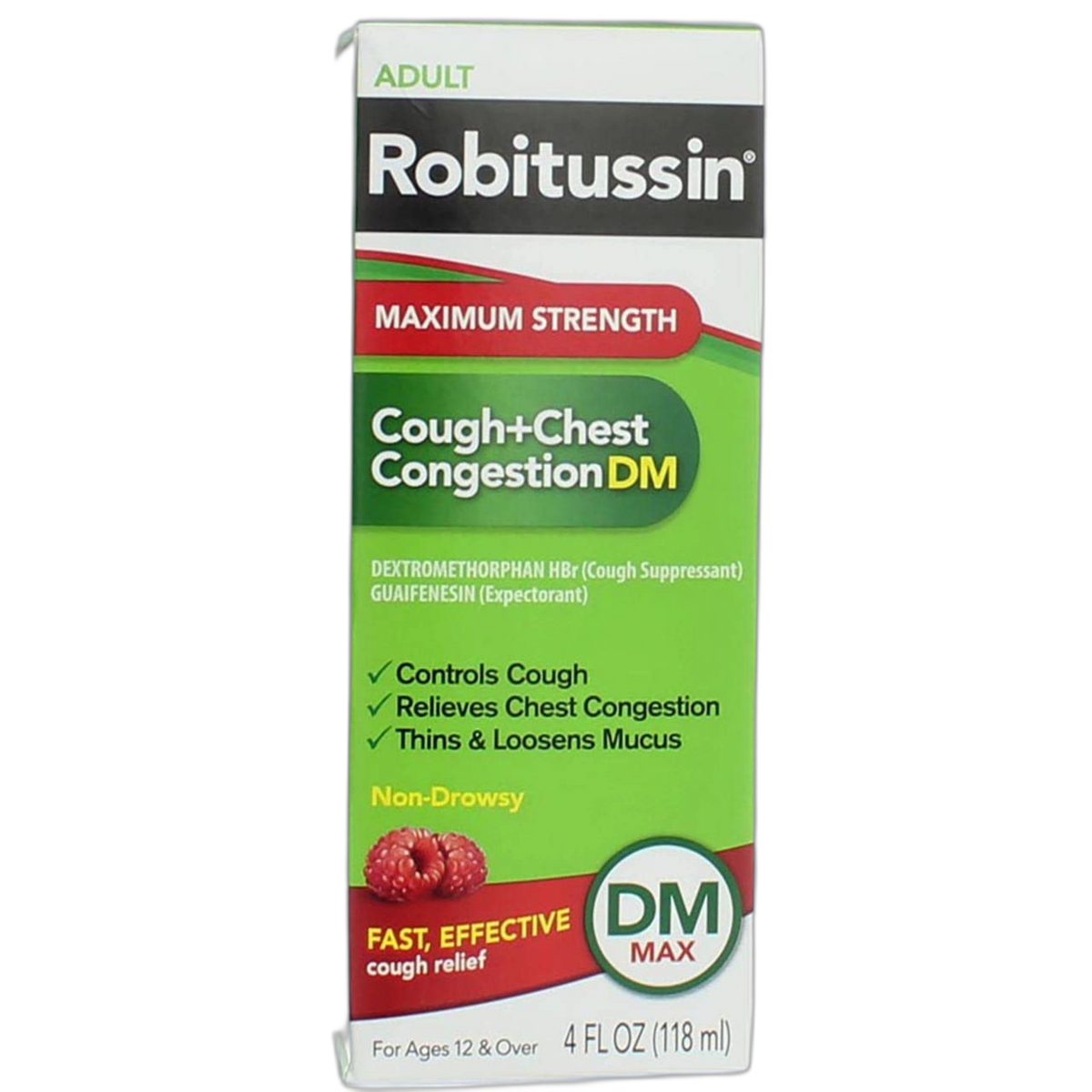 Robitussin Adult Cough+Chest Congestion DM Liquid Maximum Strength - 4 oz, Pack of 4