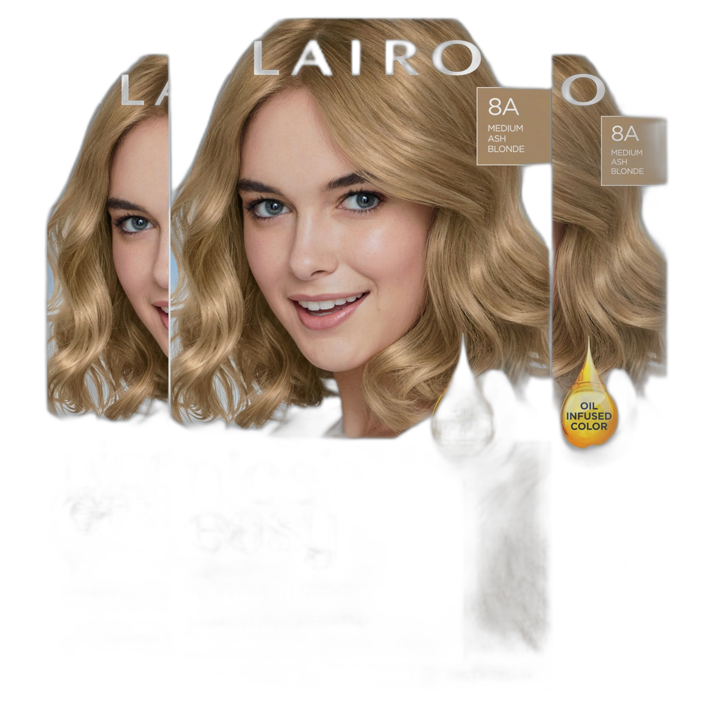Clairol Nice'n Easy Permanent Hair Dye, 8A Medium Ash Blonde Hair Color, Pack of 3