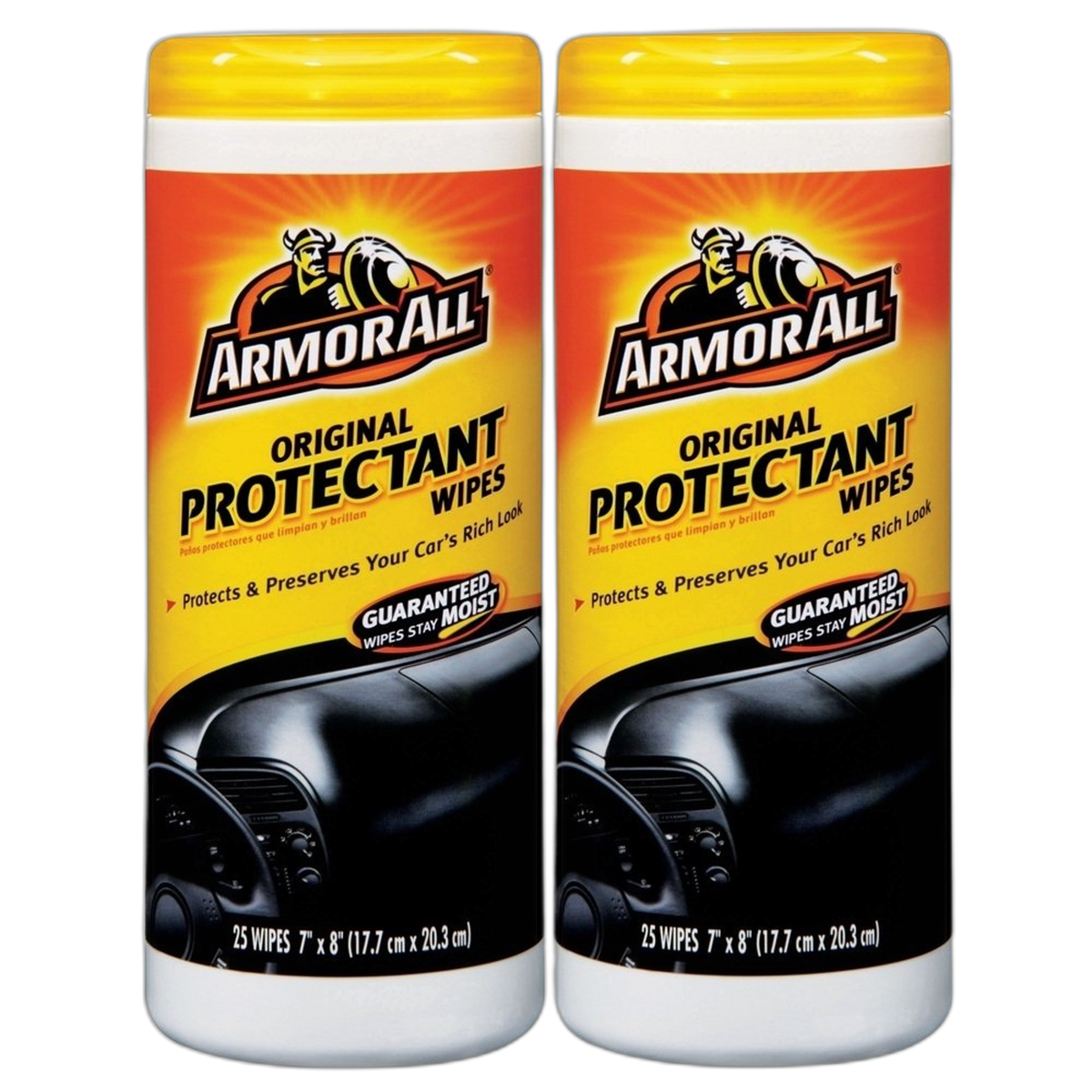 Armor All Car Wipes, Original Protectant, 25 Count, (Pack Of 2)