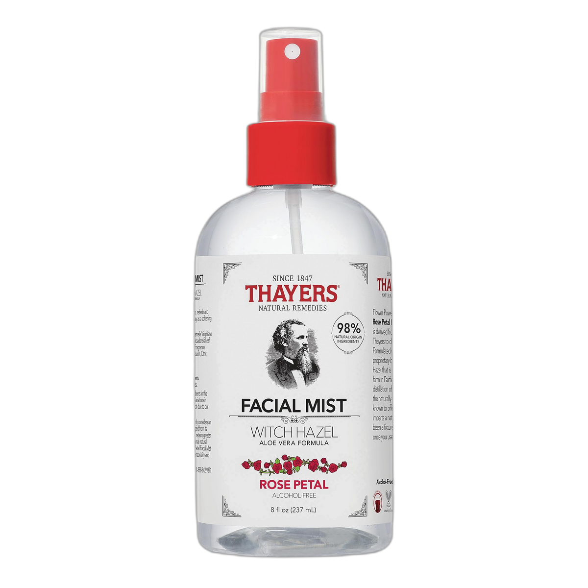 Thayers Alcohol-Free Witch Hazel Facial Mist Toner with Aloe Vera, Rose Petal, Soothing and Hydrating, For All Skin Types, 8 oz