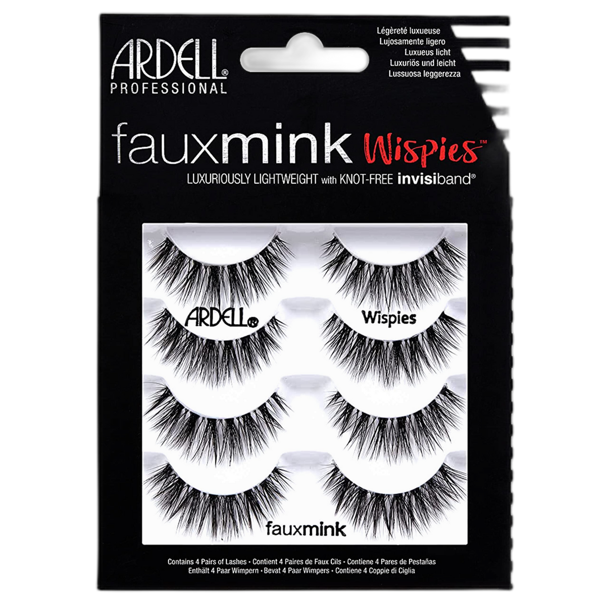 Ardell False Lashes Faux Mink Wispies Multipack, 1 pk x 4 pairs