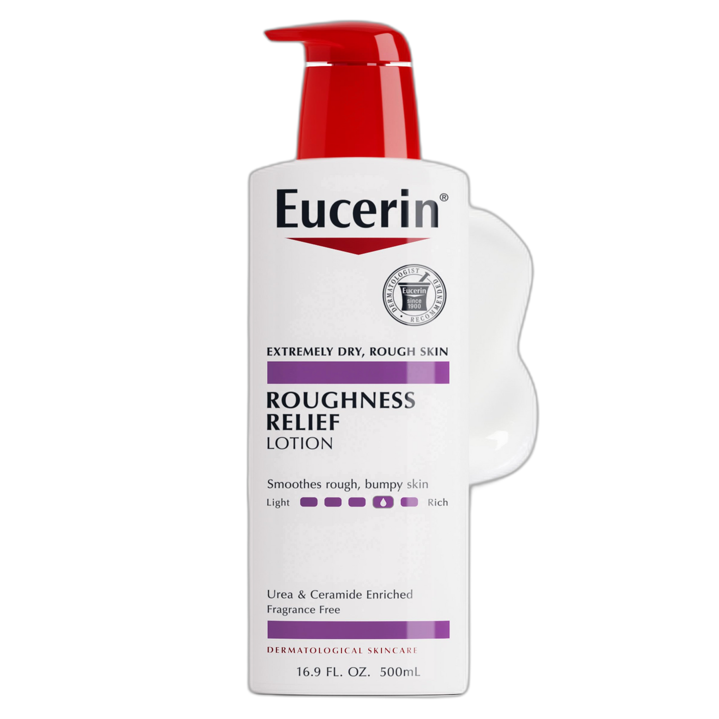 Eucerin Roughness Relief Body Lotion for Extremely Dry, Rough Skin, Urea Enriched Body Moisturizer, 16.9 Fl Oz Bottle