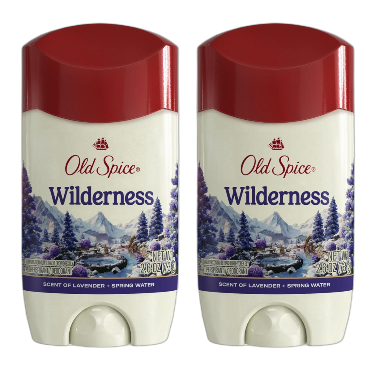 Old Spice Wilderness For Men Anti-Perspirant & Deodorant, Lavender, 2.6 oz (Pack of 2)