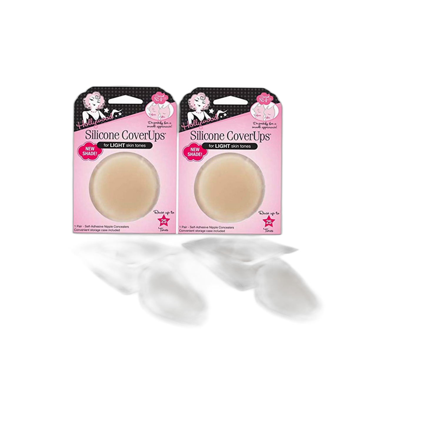 Hollywood Fashion Secrets Silicone CoverUps, for Light Skin Tones (2 Pairs)