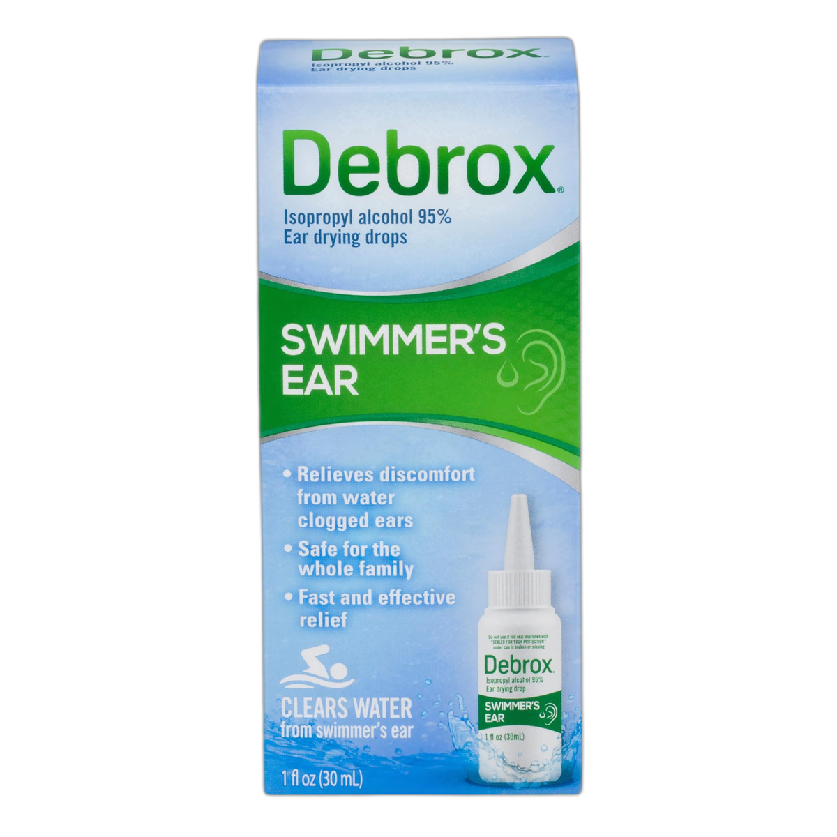 Debrox Swimmer’s Ear Drops, Ear Drying Drops for Adults and Kids, 1 Fl Oz