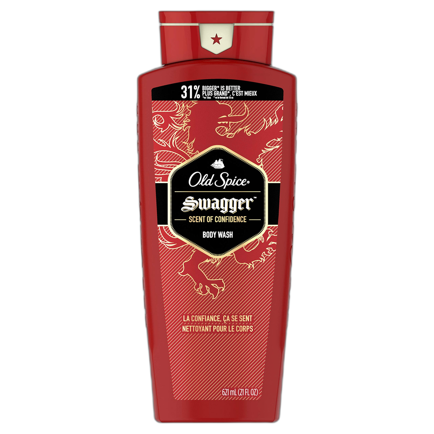 Old Spice Body Wash for Men, Swagger Scent of Confidence, 21 Fl Oz (Pack Of 4)