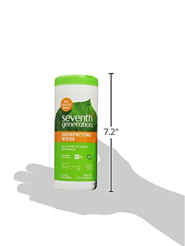 Seventh Generation Disinfecting Multi-Surface Wipes, Lemongrass Citrus Scent, 35 Wipes