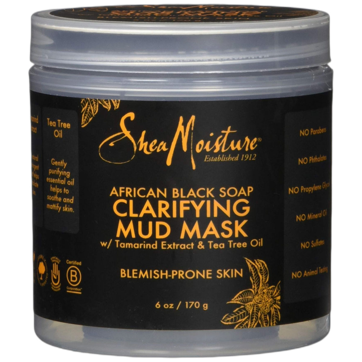 SHEA MOISTURE African Black Soap Clarifying Mud Mask, 6 Ounce