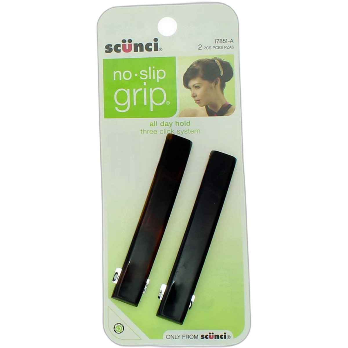 Scunci 1785103a048 No Slip Grip™ Barrettes Assorted Colors 2 Count
