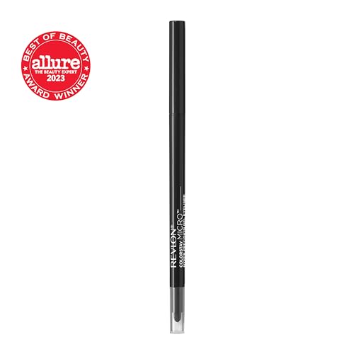 Revlon Gel Eyeliner, ColorStay Micro Hyper Precision Eye Makeup with Built-in Smudger, Waterproof, Longwearing with Micro Precision Tip, 214 Black, 0.002 oz