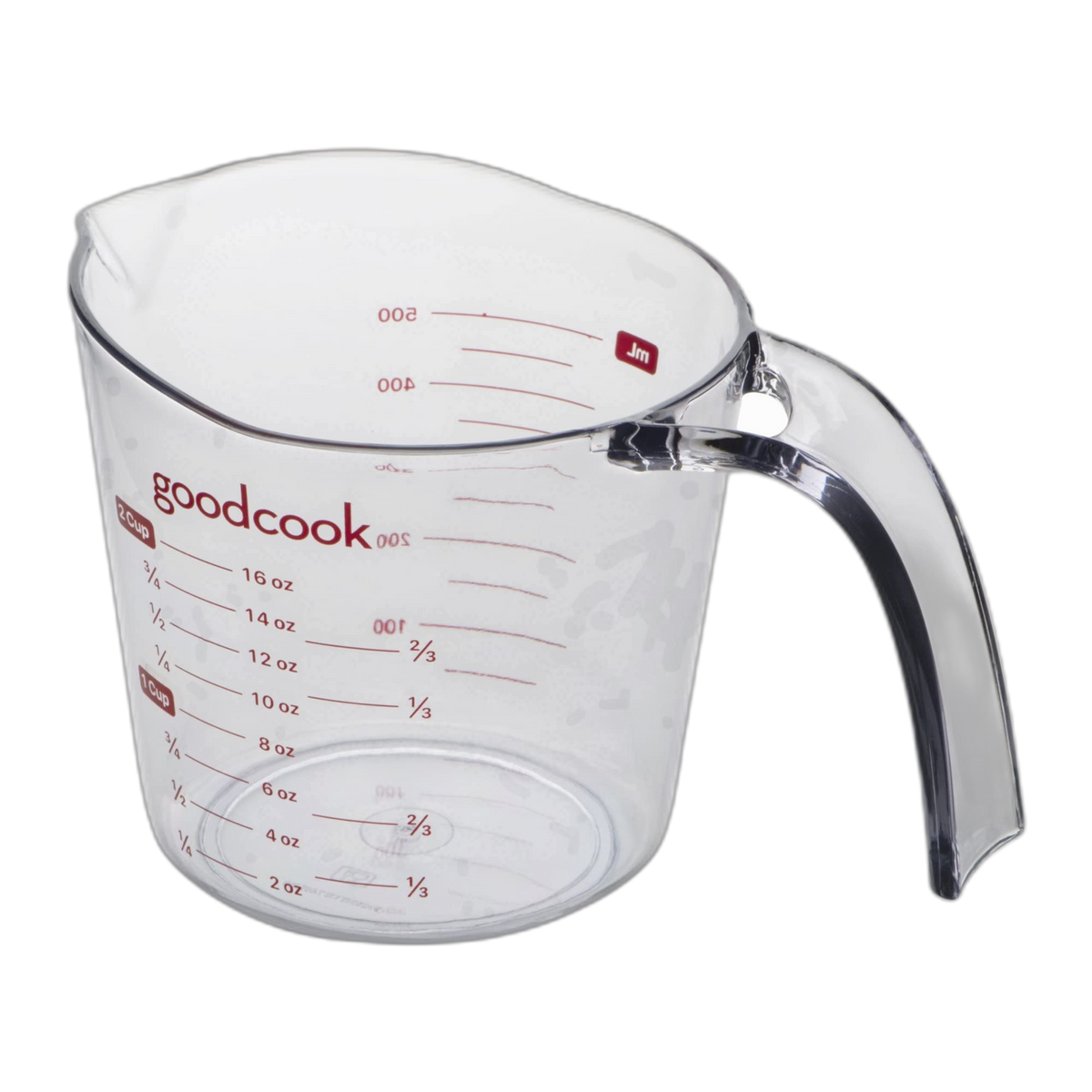 Good Cook Clear Measuring Cup with Measurements, 2-Cup (2 pack Medium)