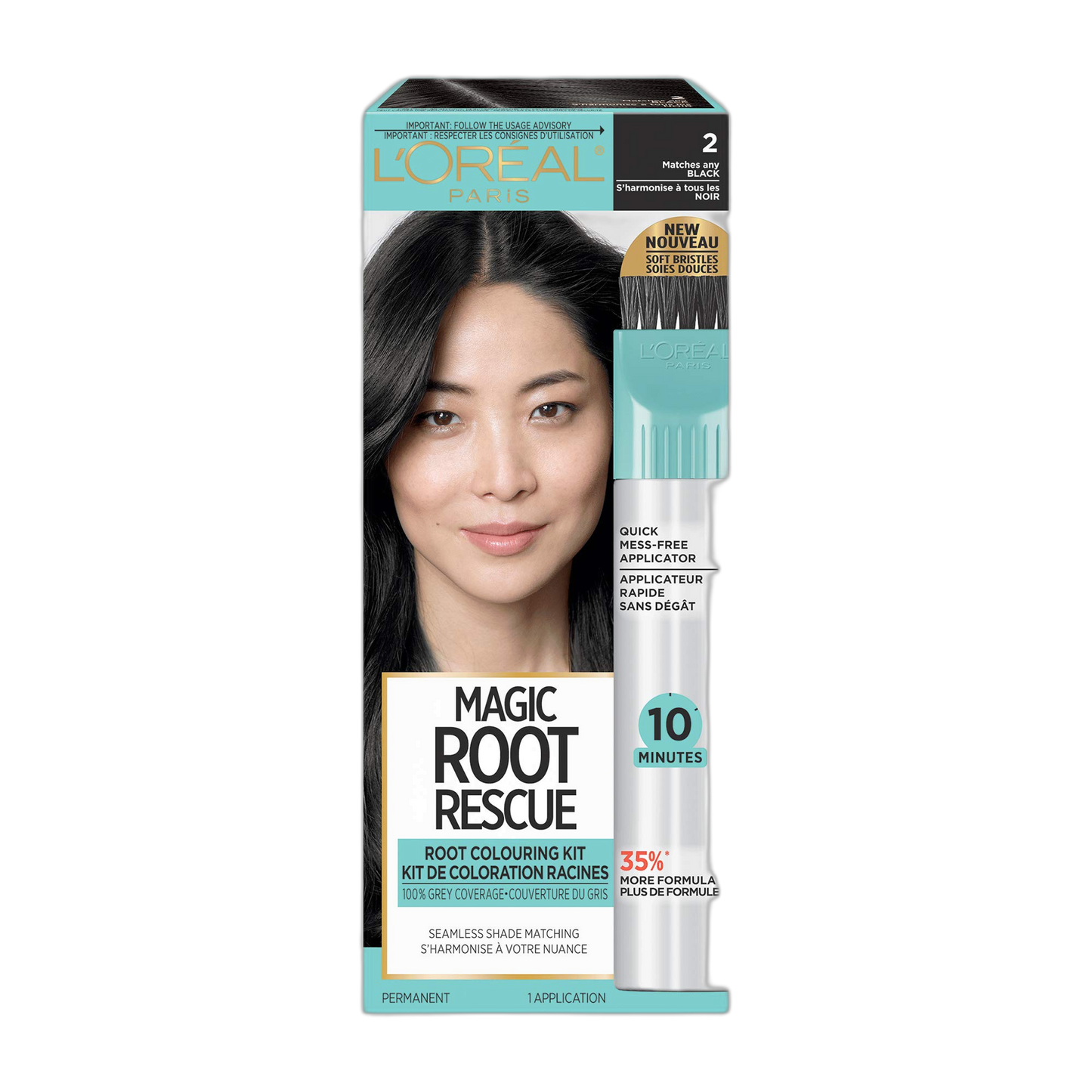 L'Oreal Paris Magic Root Rescue 10-Minute Root Hair Coloring Kit, 2 Black