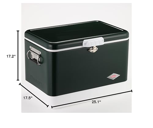 Coleman Cooler | Steel-Belted Cooler Keeps Ice Up to 4 Days | 54-Quart Cooler for Camping, BBQs, Tailgating & Outdoor Activities