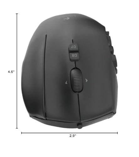 Logitech G600 MMO Gaming Mouse, RGB Backlit, 20 Programmable Buttons, Black