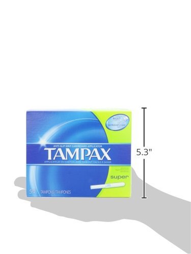 Tampax Anti-Slip Grip Cardboard Applicator Super Absorbency Tampons - 54 Ct