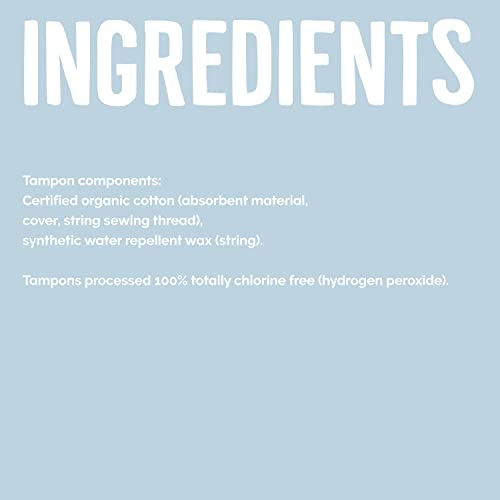 Seventh Generation Tampons with Comfort Applicator Super Absorbency Organic Cotton Tampons 18 Count, Pack of 6