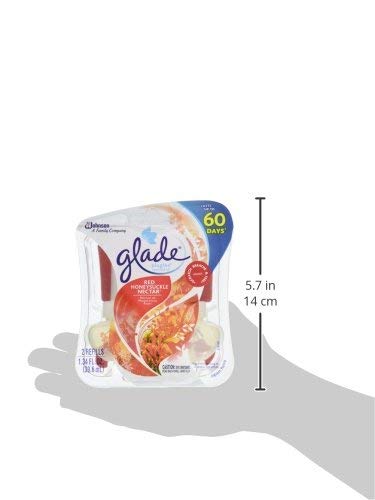 Glade PlugIns Scented Oil Refill Red Honeysuckle Nectar, Essential Oil Infused Wall Plug In, Up to 50 Days of Continuous Fragrance, 1.34 oz( One pack of 2-count )
