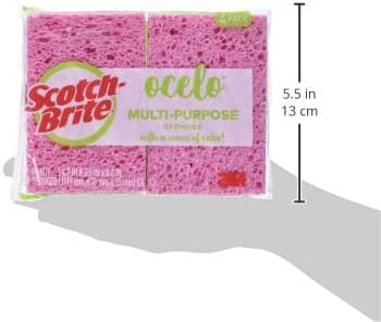ocelo Handy Sponge, 4.7-Inches x 3-Inches x 3/5-Inches, 4-Count