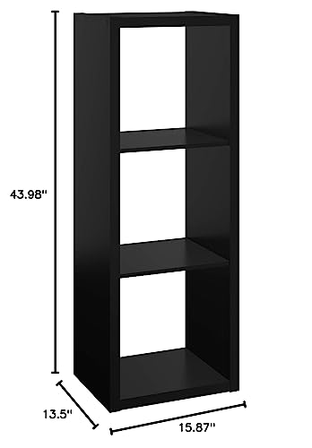 ClosetMaid 4548 Decorative Open Back 3-Cube Storage Organizer, Black