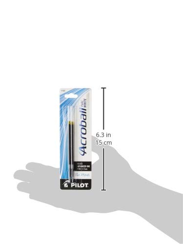 PILOT Acroball PureWhite Advanced Ink Refill For Retractable Pens, Fine Point, Black Ink, 2-Pack (77347)