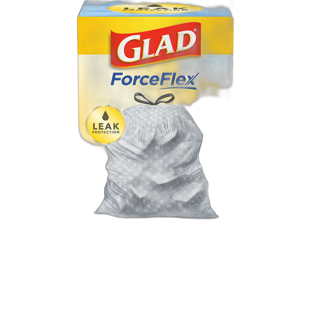 Glad Trash Bags, OdorShield Tall Kitchen Drawstring Garbage Bags - 13 gal - 24" x 27 3/8" - .95 mil - 40/Box - Fresh Clean Scent - White