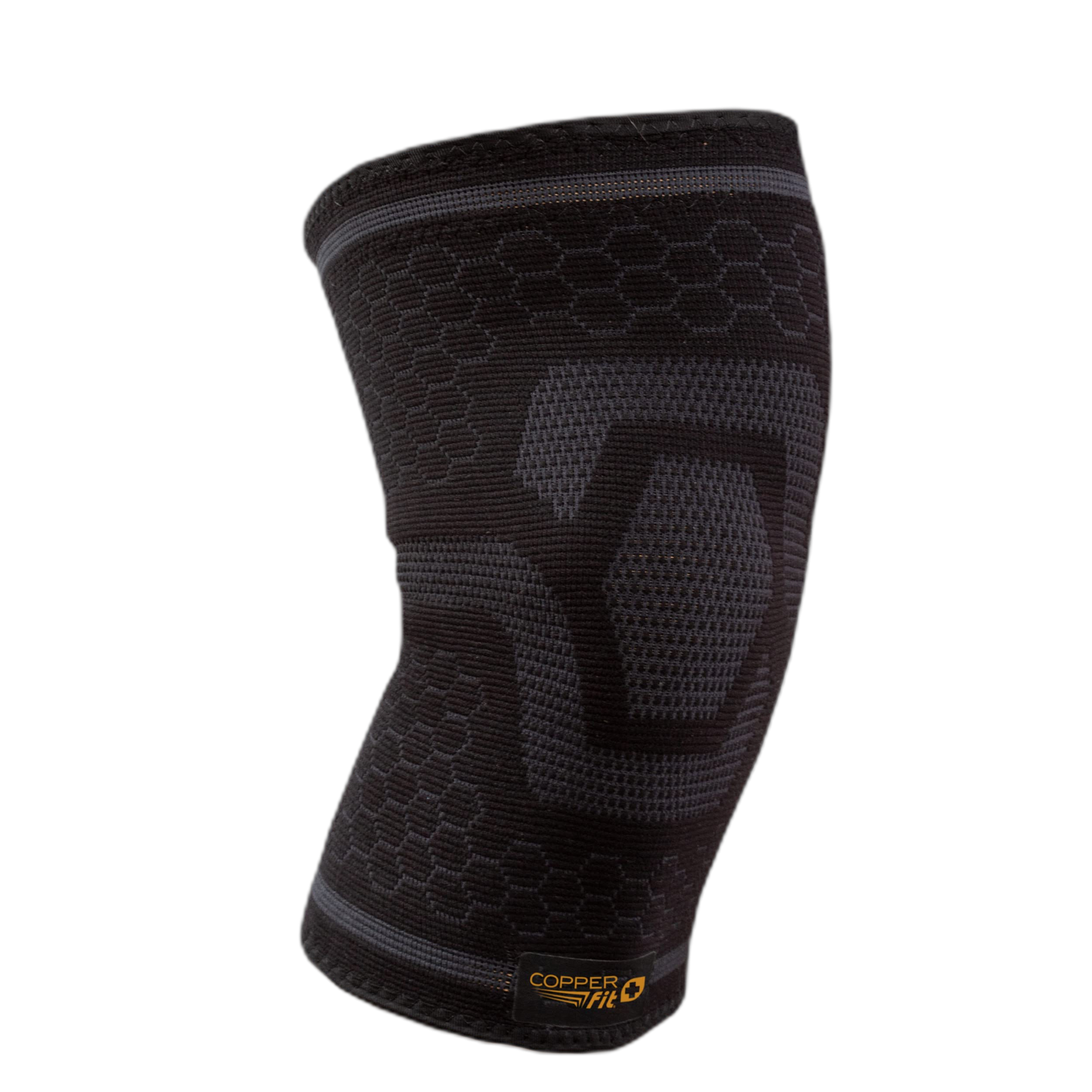 Copper Fit unisex adult ICE Sleeve, S/M Knit Compression Knee Sleeve Infused with Menthol and CoQ10 for Maximum Recovery, Black, Small /Medium US (12"-16")