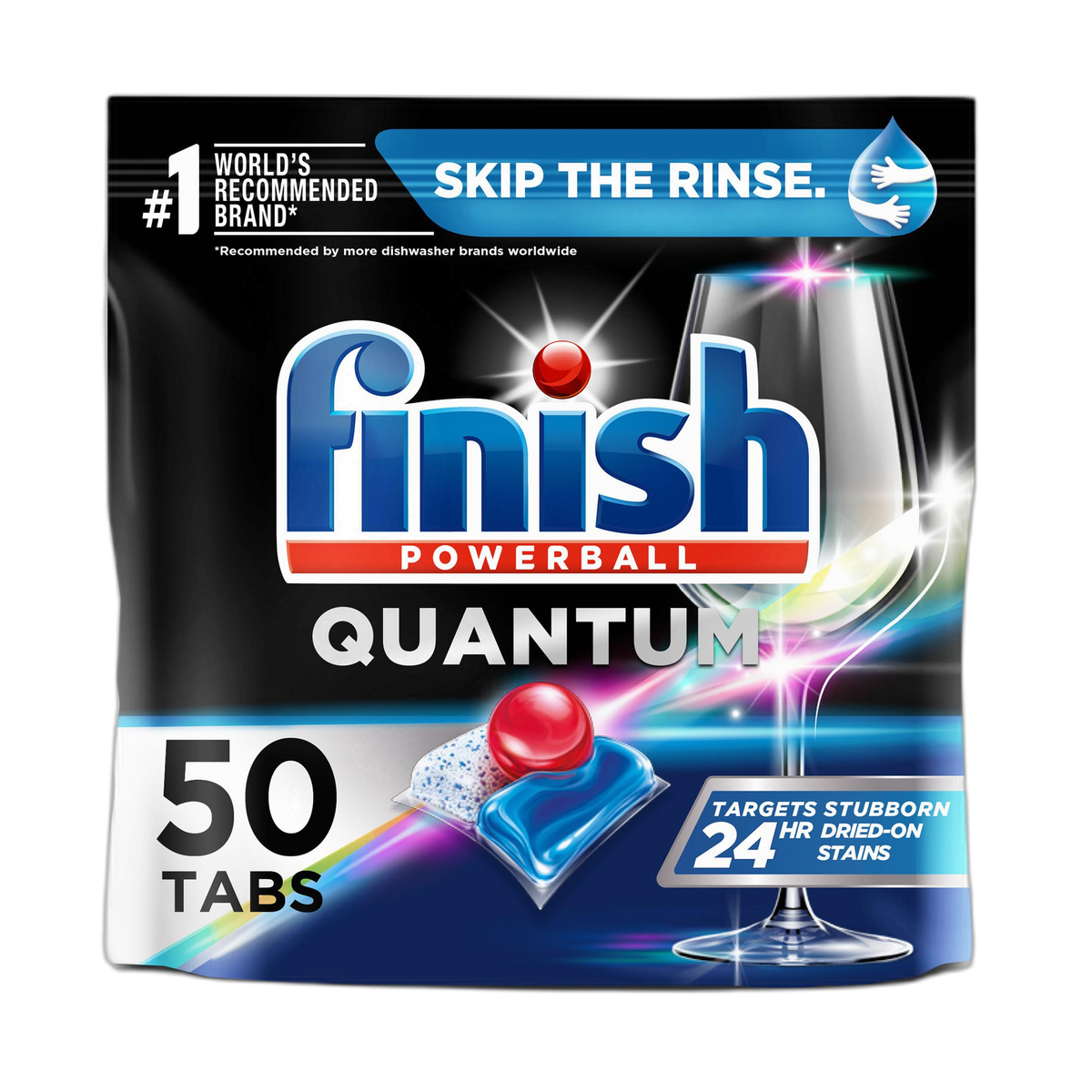 Finish - Quantum with Activblu Technology - 50ct - Dishwasher Detergent - Powerball - Ultimate Clean and Shine - Dishwashing Tablets - Dish Tabs-(Packaging May Vary)