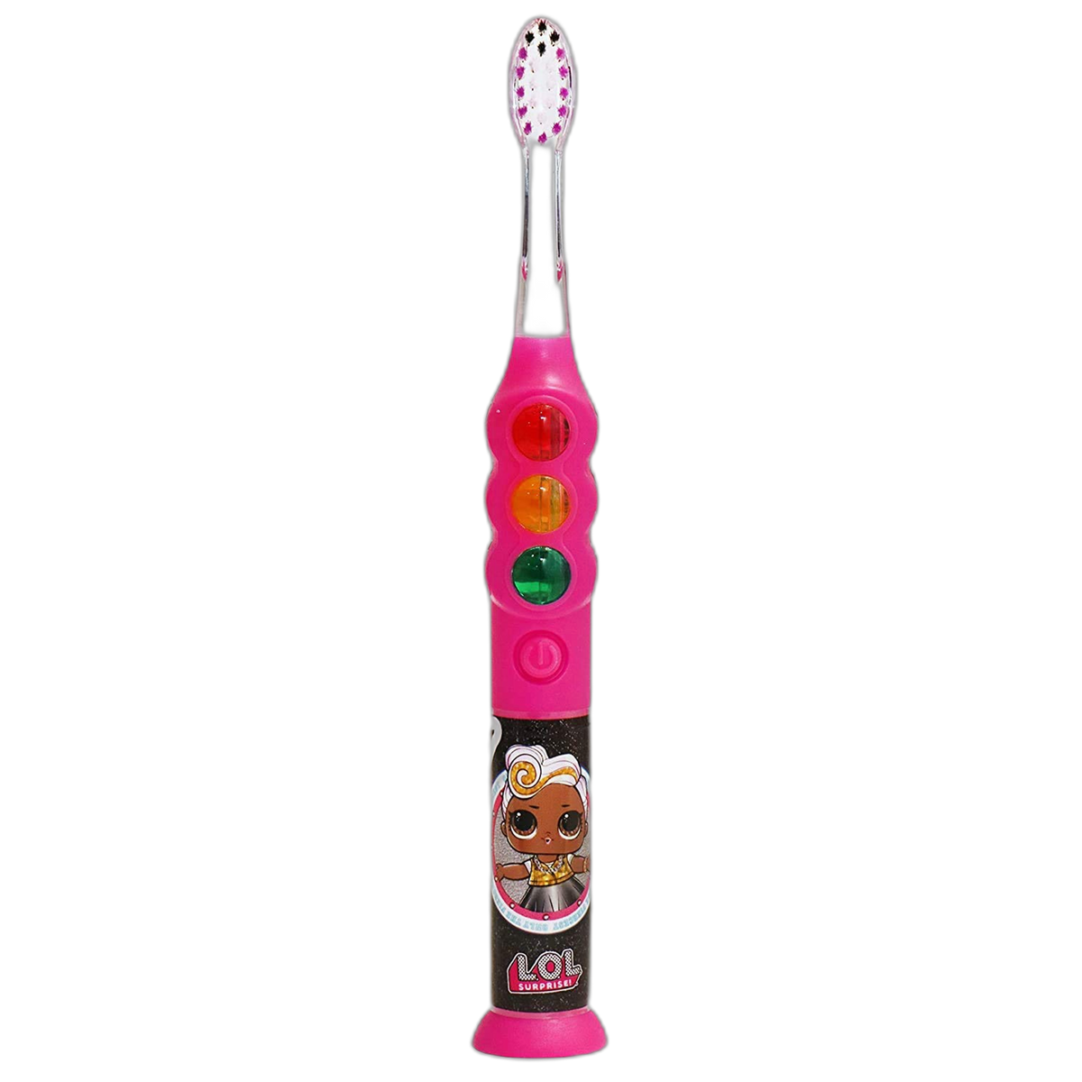 Firefly Ready Go Light Up Timer Toothbrush, L.O.L. Surprise!, Premium Soft Bristles, 1 Minute Timer, Less Mess Suction Cup, Battery Included, Easy Storage, Dentist Recommended, Ages 3+, 1 Pack