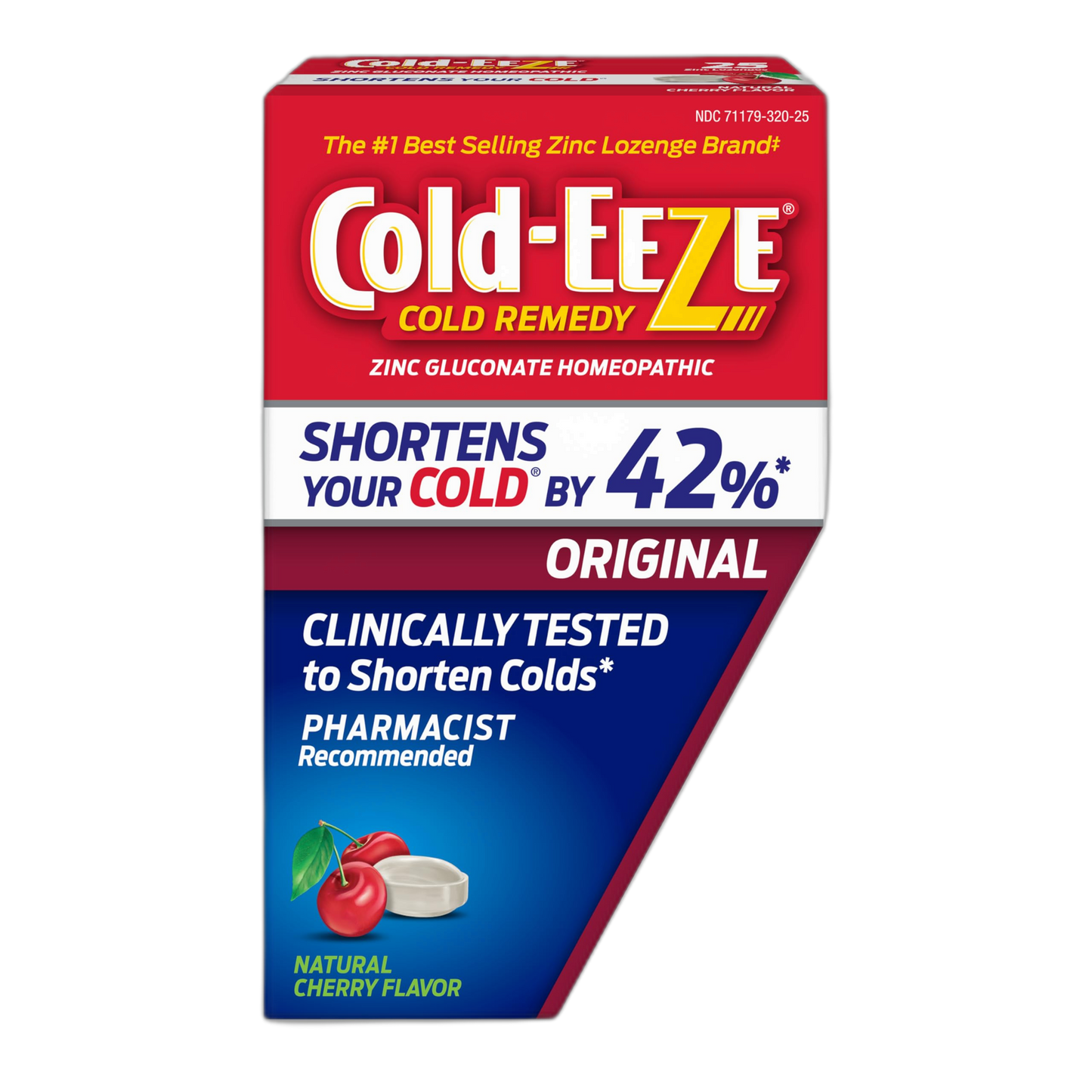 Cold-EEZE Natural Cherry Zinc Lozenges, Homeopathic Cold Remedy, Reduces Duration of the Common Cold, Sore Throat, Cough, Congestion and Post Nasal Drip, 25 Count