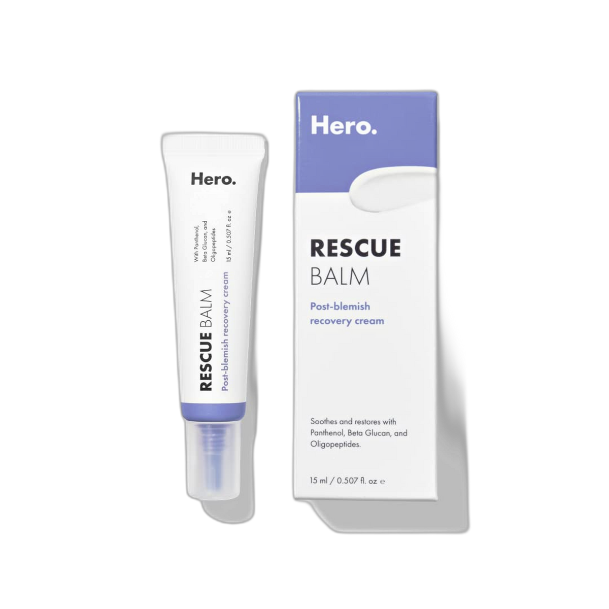 Rescue Balm Post-Blemish Recovery Cream from Hero Cosmetics - Intensive Nourishing and Calming for Dry, Red-Looking Skin - Dermatologist Tested and Vegan-Friendly (15 ml, 0.5 fl. oz)