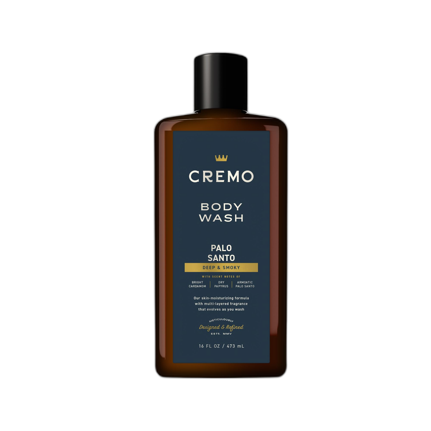 Cremo Body Wash Men, Notes of Bright Cardamom, Dry Papyrus and Aromatic Palo Santo, 16 Fl Oz