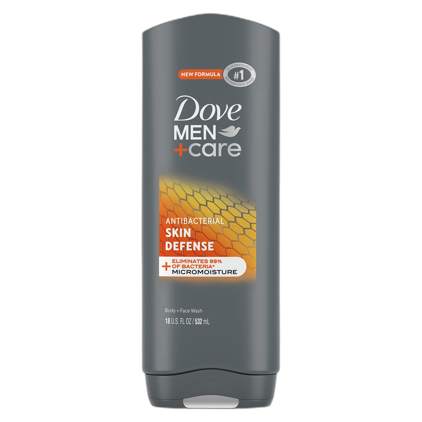 Dove Men+Care Antibacterial Skin Defense Body and Face Wash with 24-Hour Nourishing Micromoisture Technology Body Wash for Men, 18 oz