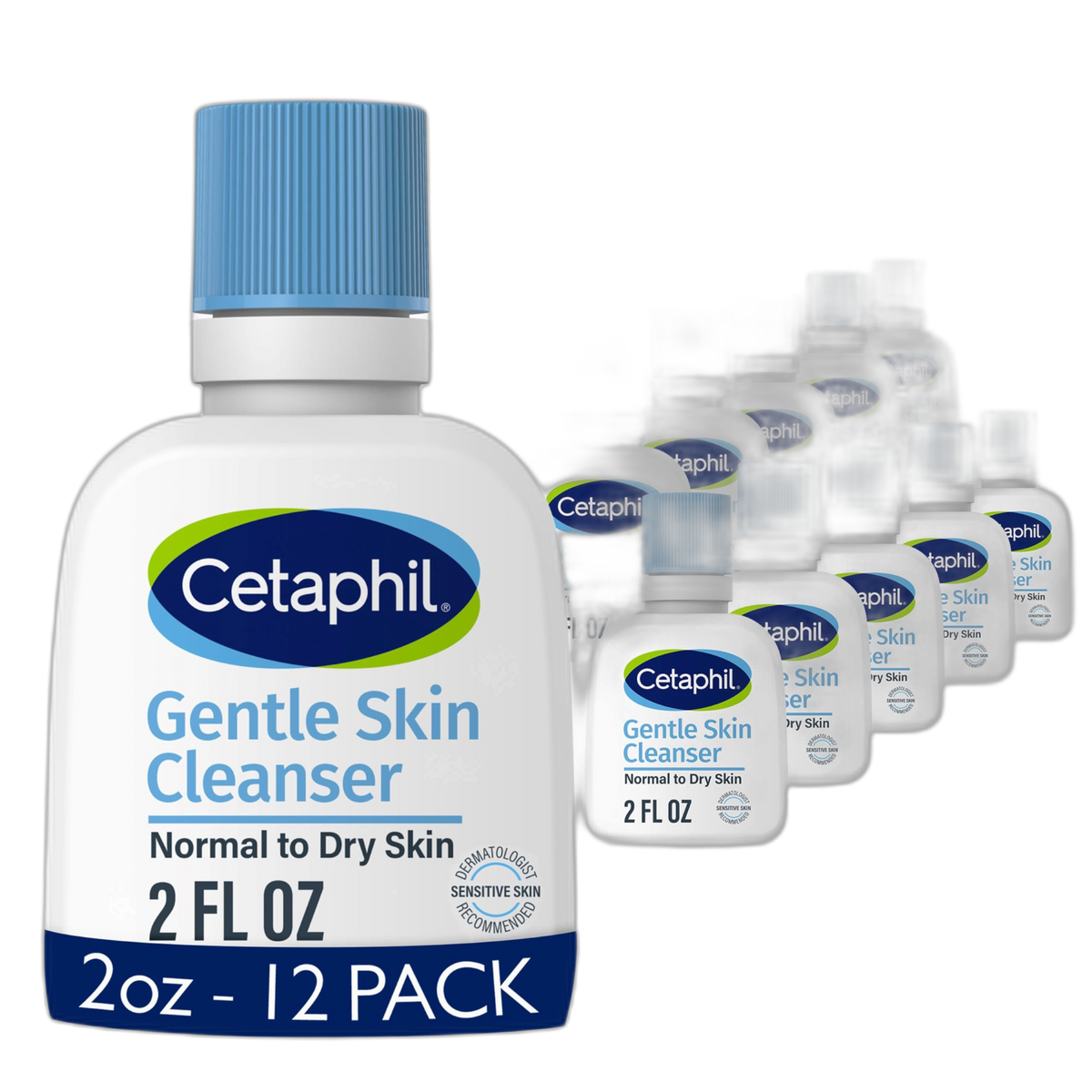 Cetaphil Face Wash, Hydrating Gentle Skin Cleanser for Dry to Normal Sensitive Skin, 2 oz 12 Pack, Fragrance Free, Soap Free and Non-Foaming