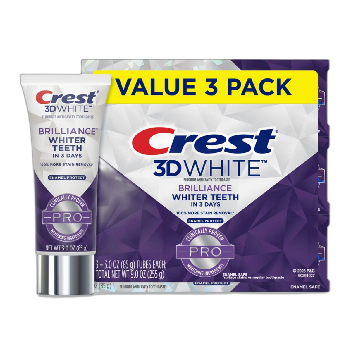 Crest 3D White Brilliance Pro Enamel Protect 3oz 3 Pack