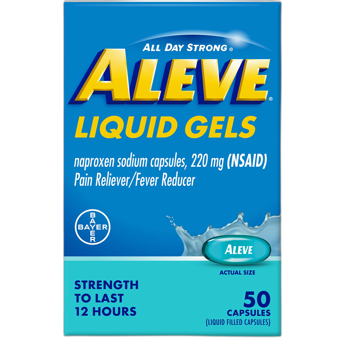 Aleve Liquid Gels, Naproxen Sodium for Pain Relief ? 50 Count