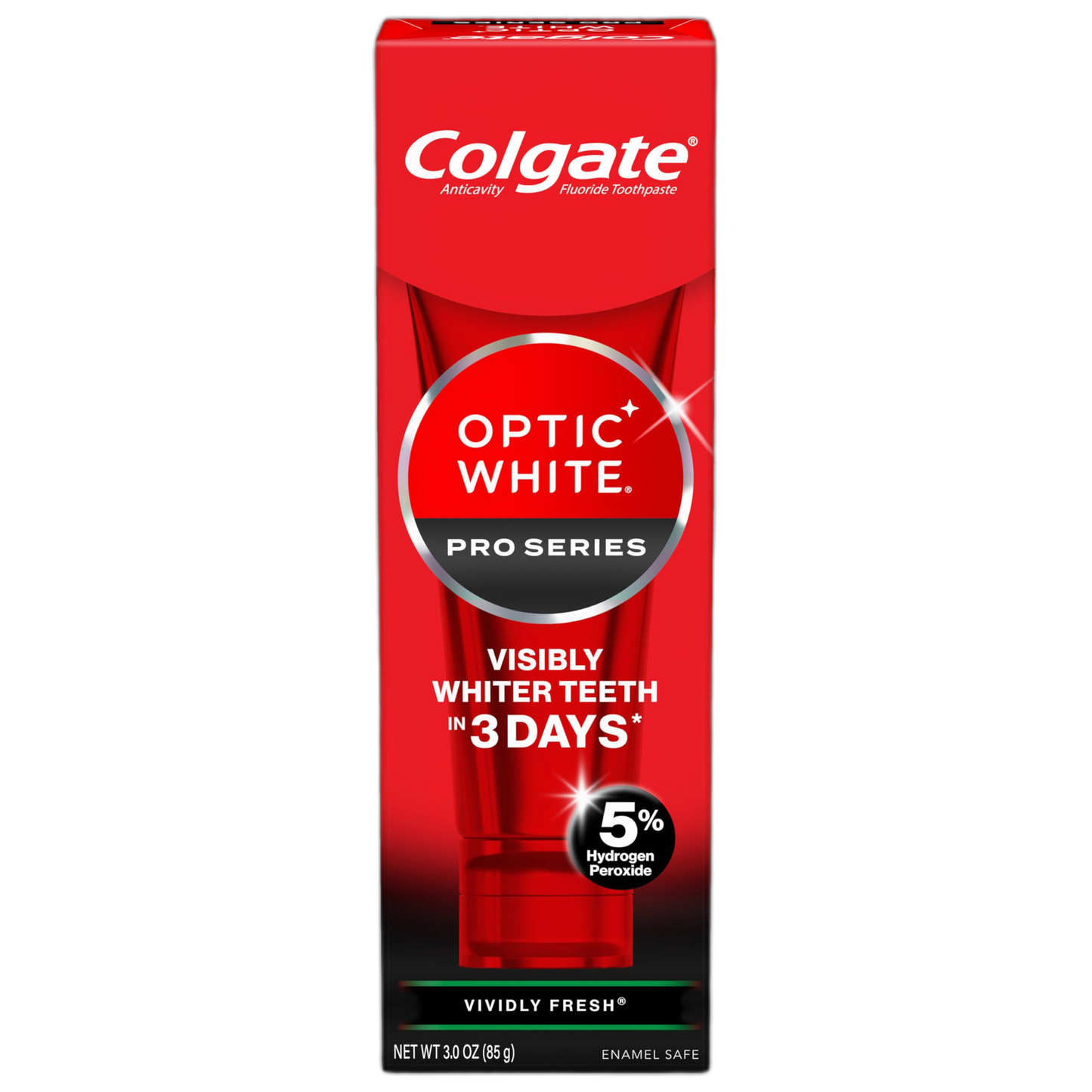 Colgate Optic White Pro Series Whitening Toothpaste with 5% Hydrogen Peroxide, Vividly Fresh, 3 Oz Tube