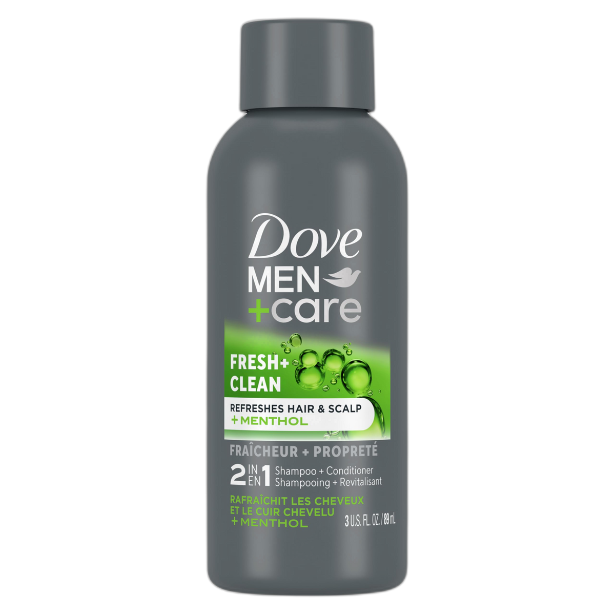DOVE MEN + CARE Fortifying 2 in 1 Shampoo and Conditioner Fresh and Clean with Caffeine for Normal to Oily Hair Helps Strengthen Thinning Hair 3 oz