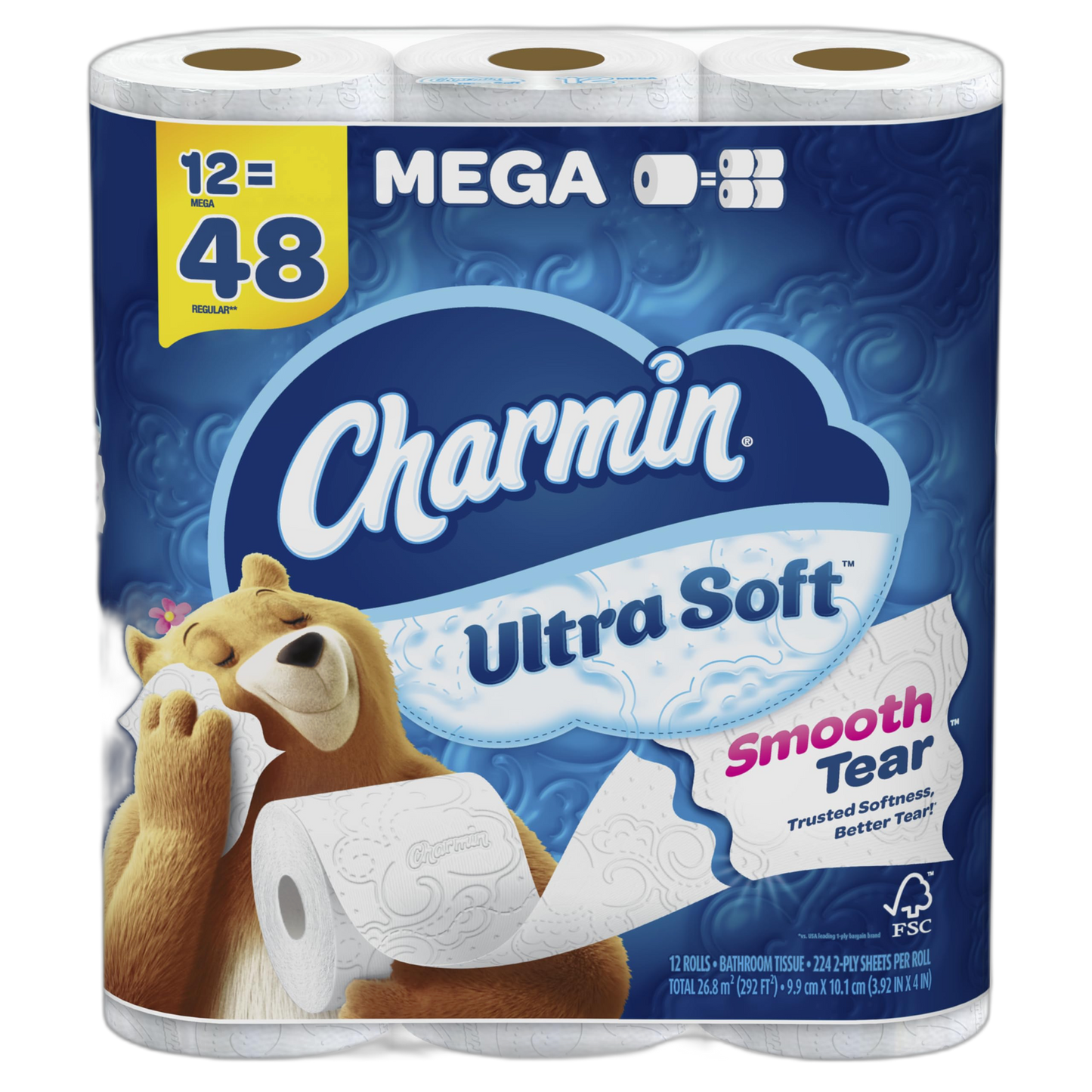 Charmin Ultra Soft Toilet Paper 12 Mega Rolls, 224 Sheets Per Roll