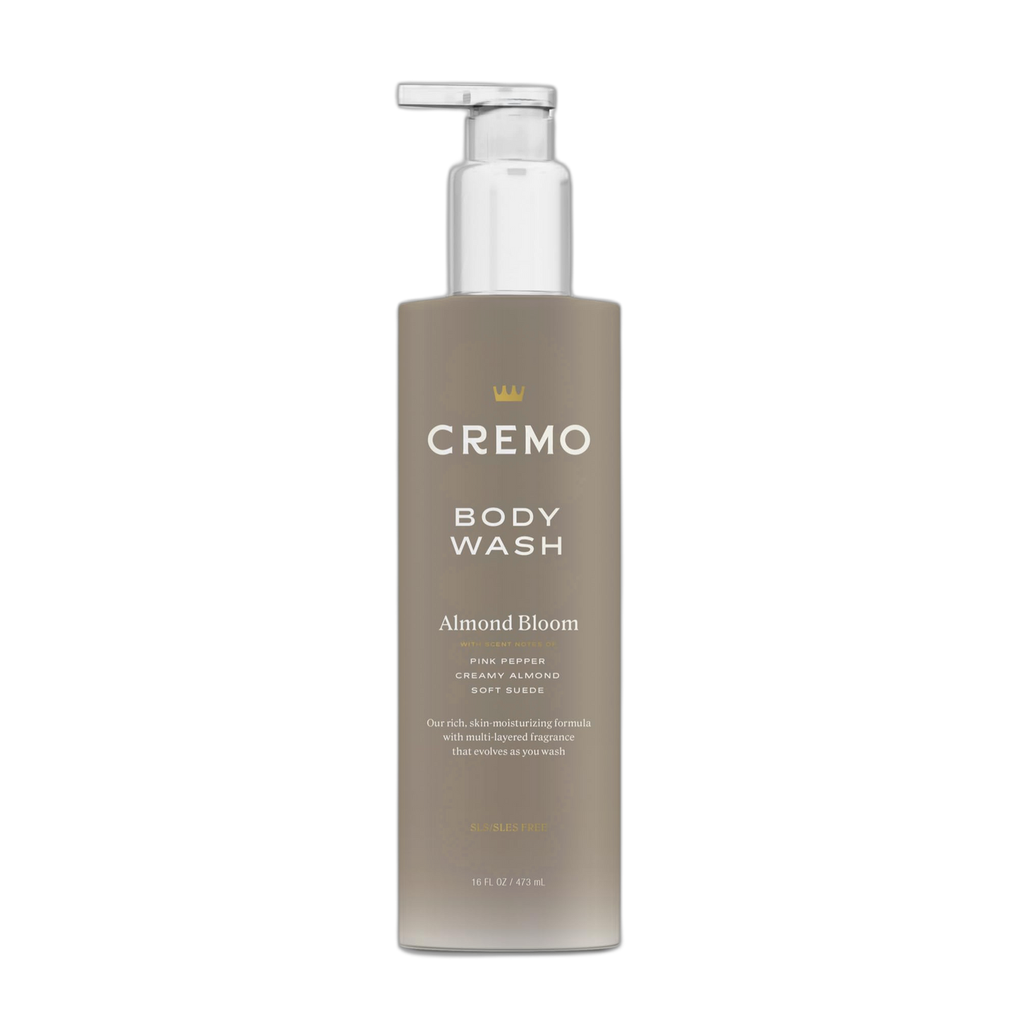 Cremo Skin Moisturizing Almond Bloom Women's Body Wash, Notes of Spicy Pink Pepper, Creamy Almond, and Soft Suede, 16 Fl Oz